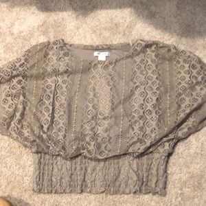 Taupe lace dolman top